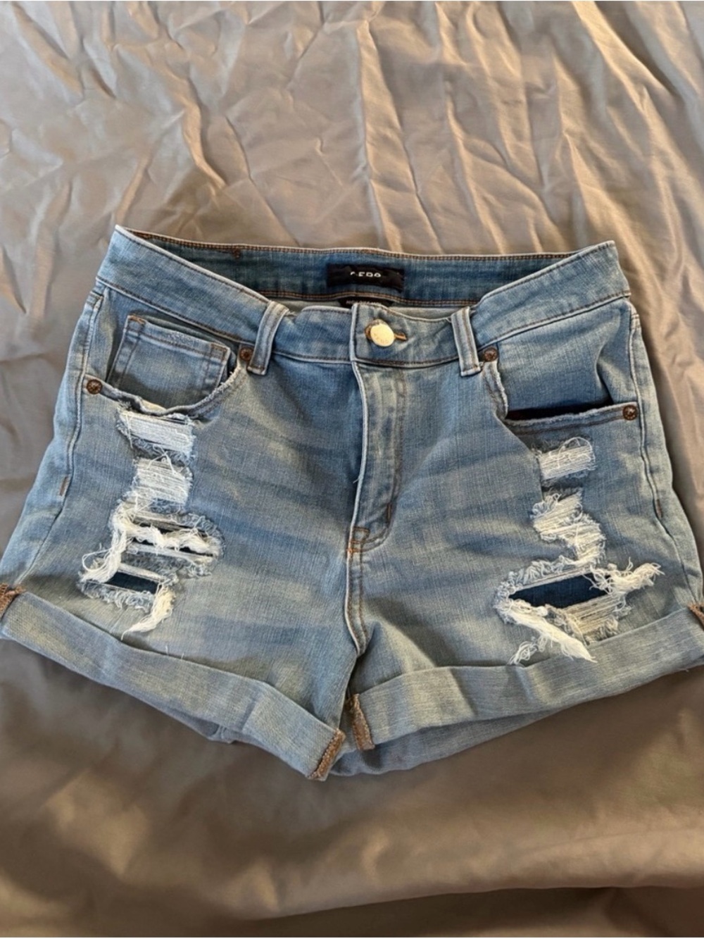 Aeropostale Light Blue Distressed Denim Shorts